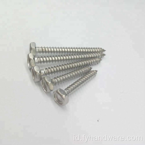 Kepala Hexagon Stainless Steel Sendok Kayu Self-Tapping